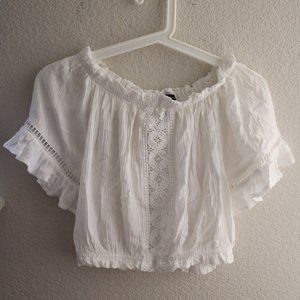 Ambiance flow lace cropped blouse
